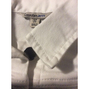 Girls Calvin Klein Jeans White Denim Jacket Size 7
